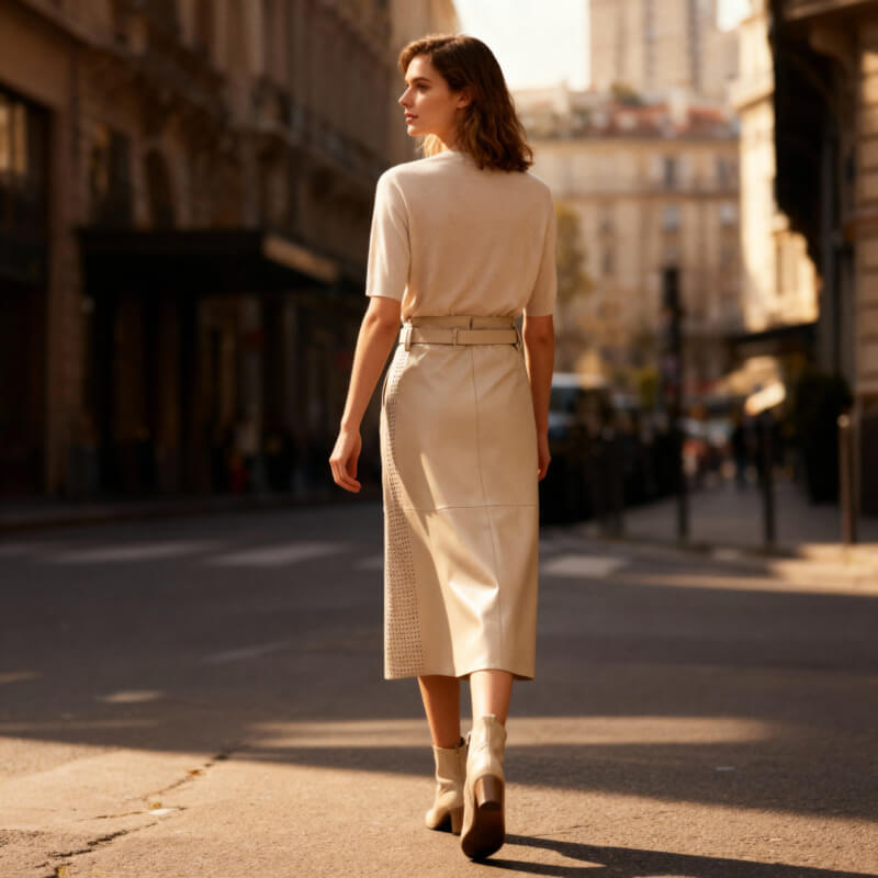 Florence – Long Leather Skirt