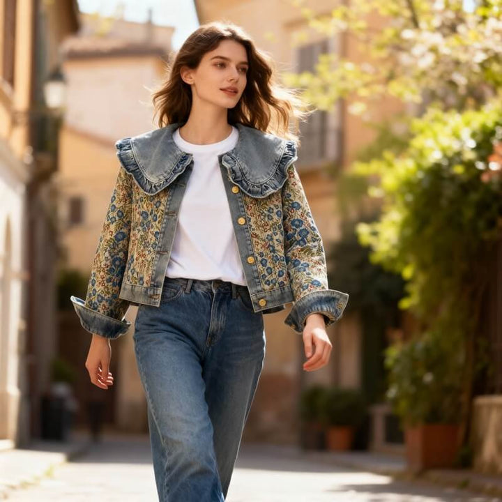 Victoria – Floral Denim Jacket