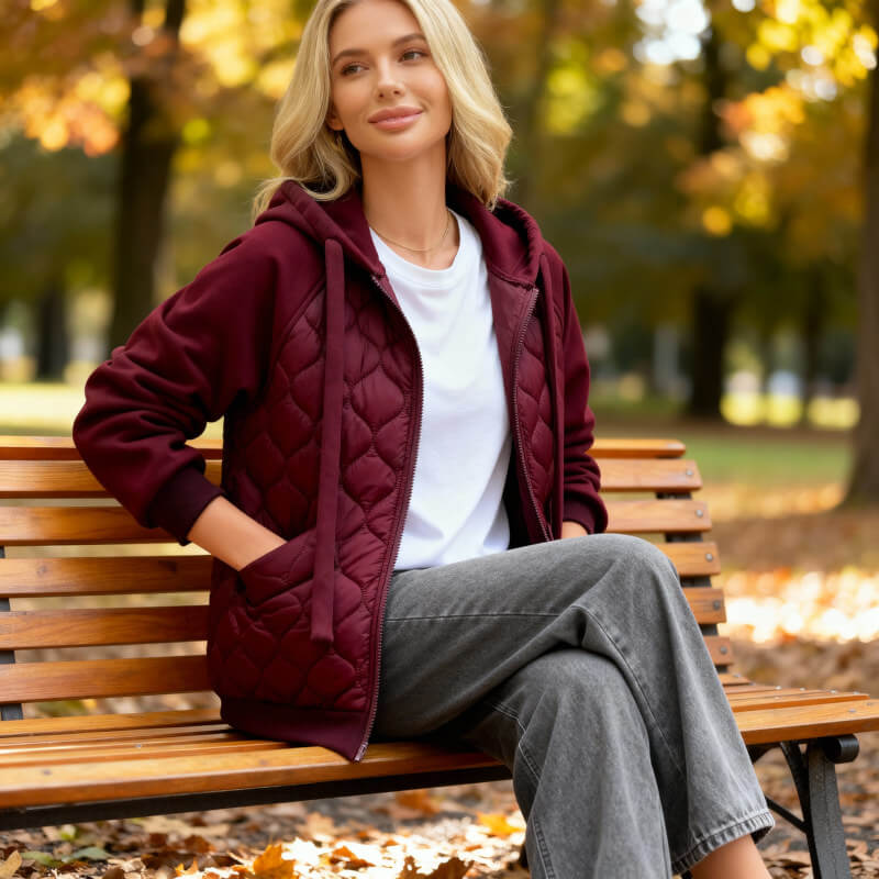 Natalie – Quilted Hoodie Jacket