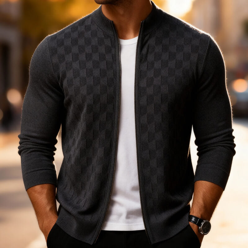 Nathan – Wool Zip Cardigan