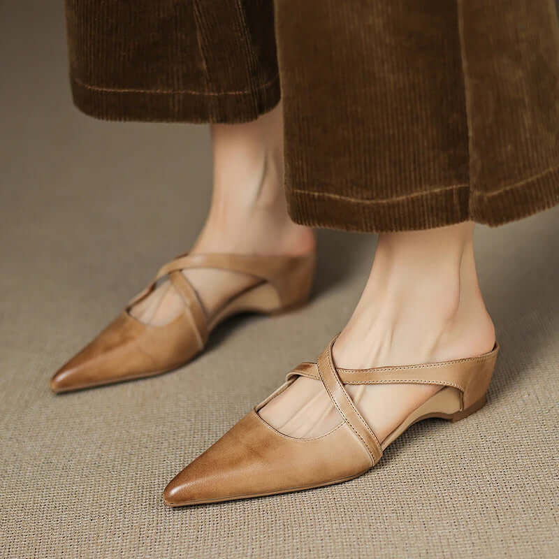 Sofia - Handcrafted Genuine Leather Mules