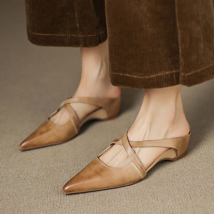 Sofia - Handcrafted Genuine Leather Mules