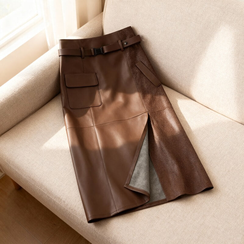 Florence – Long Leather Skirt
