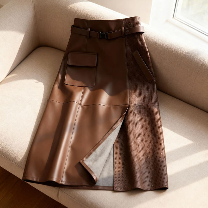 Florence – Long Leather Skirt