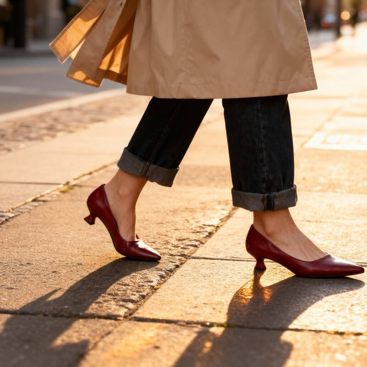 Ruby – Low Leather Heels