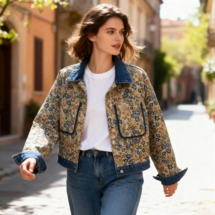 Victoria – Floral Denim Jacket