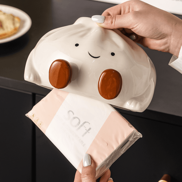 Ceramic Dumpling Tissue Box