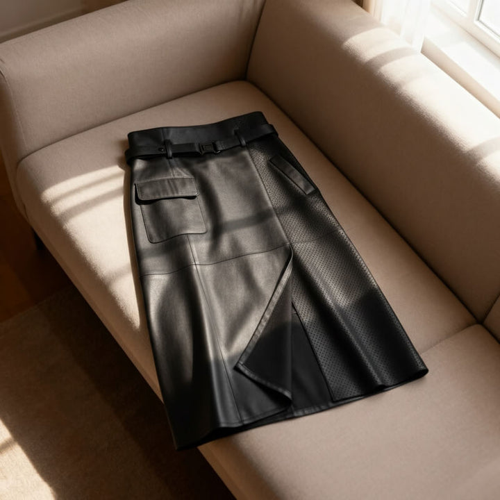 Florence – Long Leather Skirt