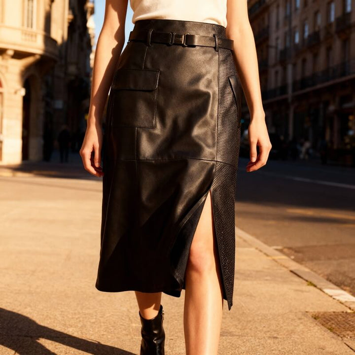 Florence – Long Leather Skirt