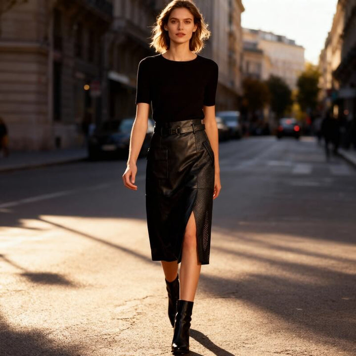 Florence – Long Leather Skirt