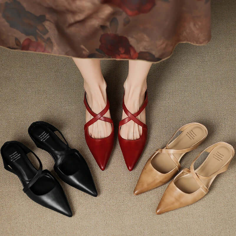 Sofia - Handcrafted Genuine Leather Mules