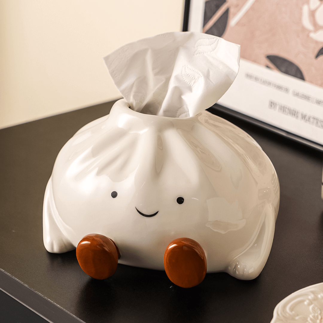 Ceramic Dumpling Tissue Box