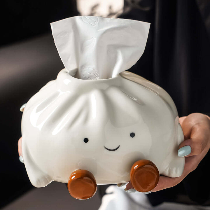 Ceramic Dumpling Tissue Box