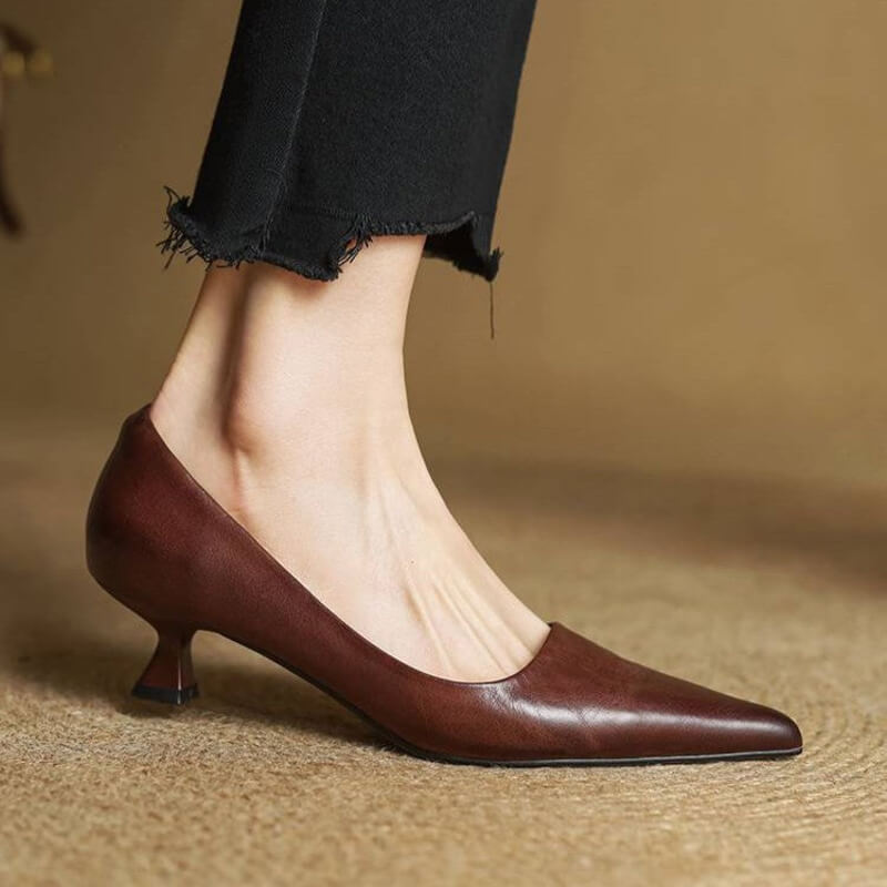 Ruby – Low Leather Heels