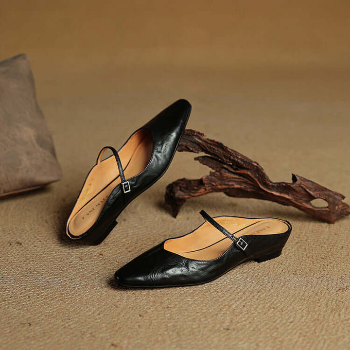 Elise - Handcrafted Genuine Leather Mules