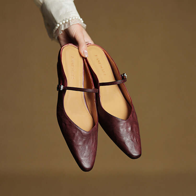 Elise - Handcrafted Genuine Leather Mules