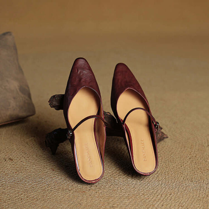 Elise - Handcrafted Genuine Leather Mules