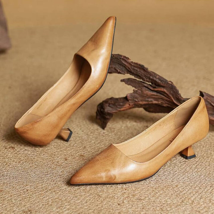 Ruby – Low Leather Heels