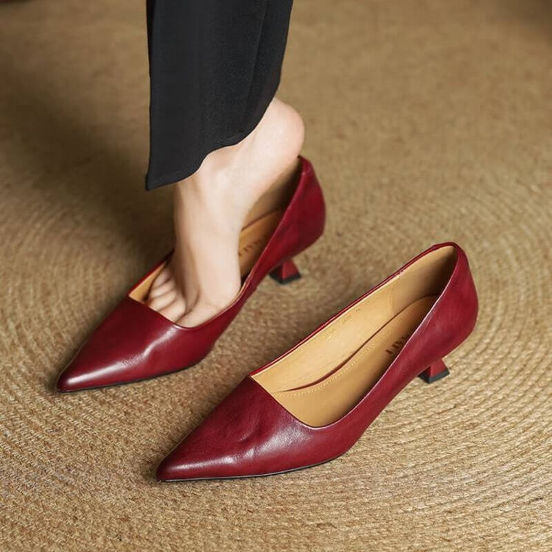 Ruby – Low Leather Heels