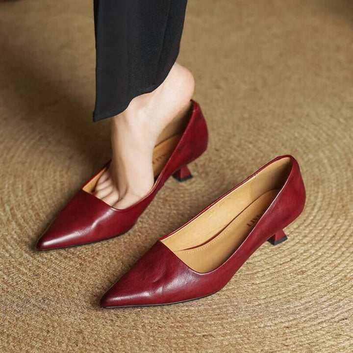 Ruby – Low Leather Heels