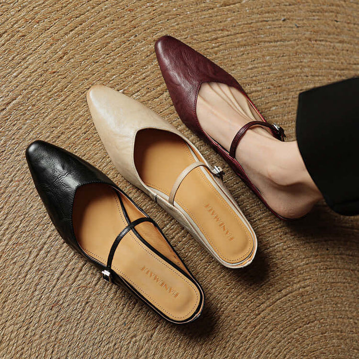 Elise - Handcrafted Genuine Leather Mules
