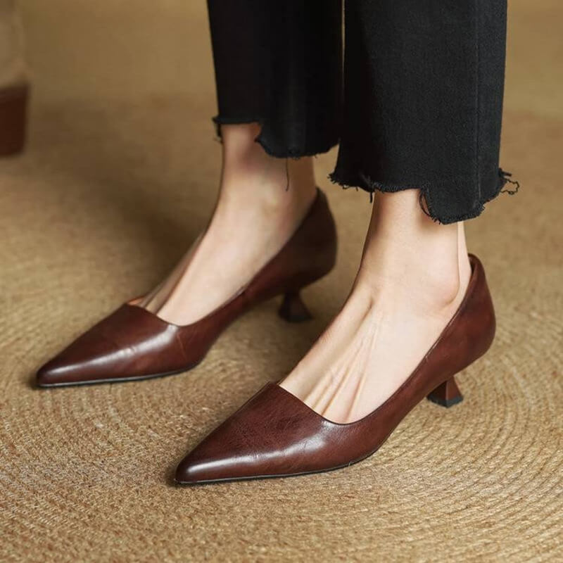 Ruby – Low Leather Heels