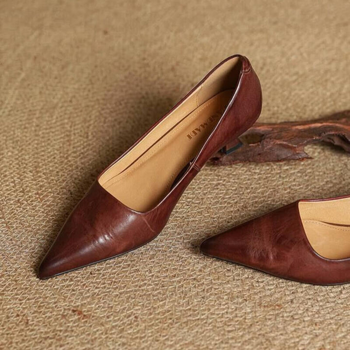 Ruby – Low Leather Heels