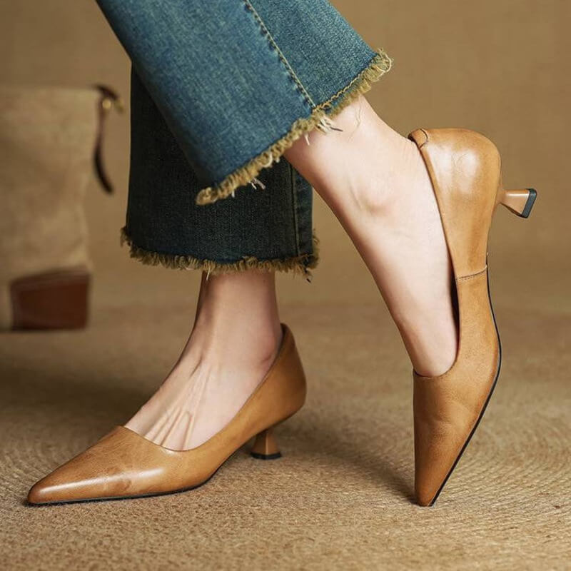 Ruby – Low Leather Heels